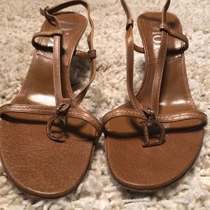 Vintage Dior Tan Strappy  Sandal Heels